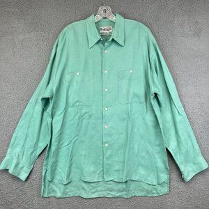 Vintage The Heartland Company Button Up Linen Shirt Mens L